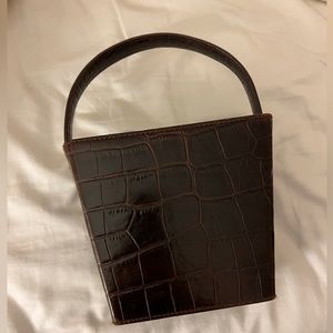 STAUD Edie croc leather bucket bag
